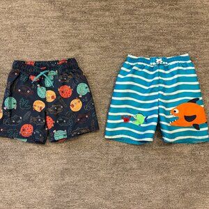 Swim Trunks - Toddler Swim Suits - Set of 2 - Beach - Pool - Water Play - Fish